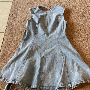 Elegant Backless Denim Dress